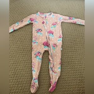 Posh Peanut Pink and Blue Floral Footies